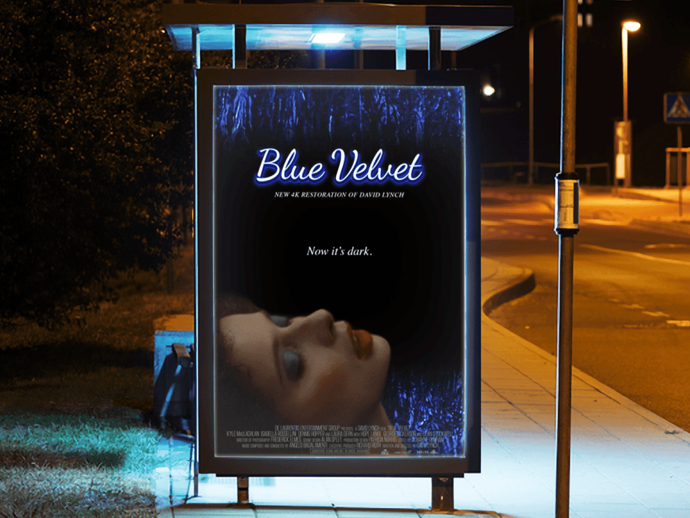 Création graphique de l'affiche Blue Velvet.