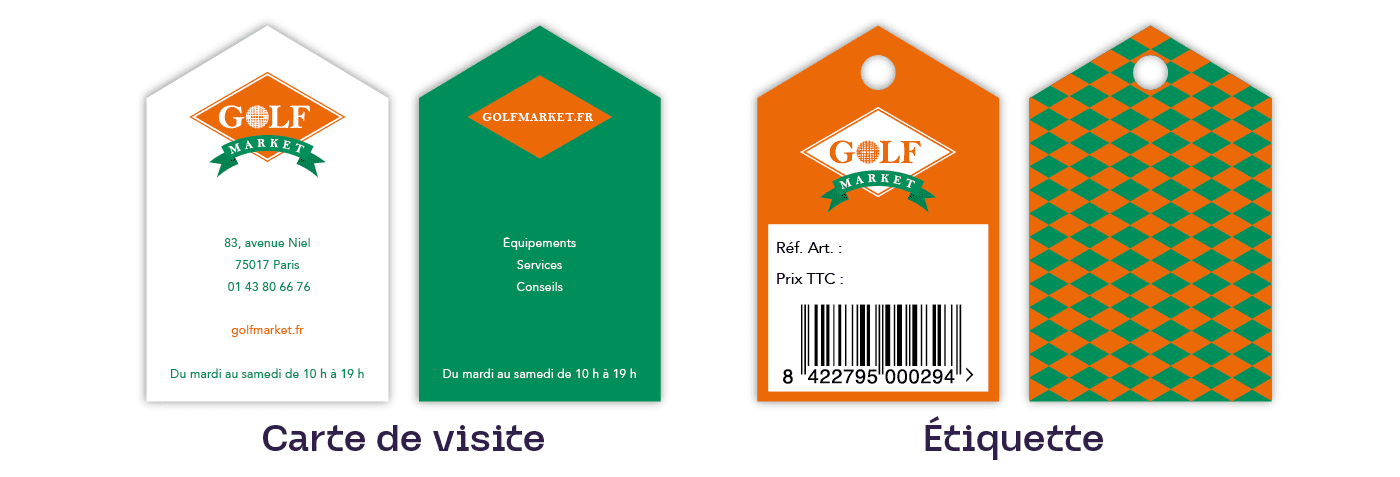 Carte de visite et étiquette Golf Market