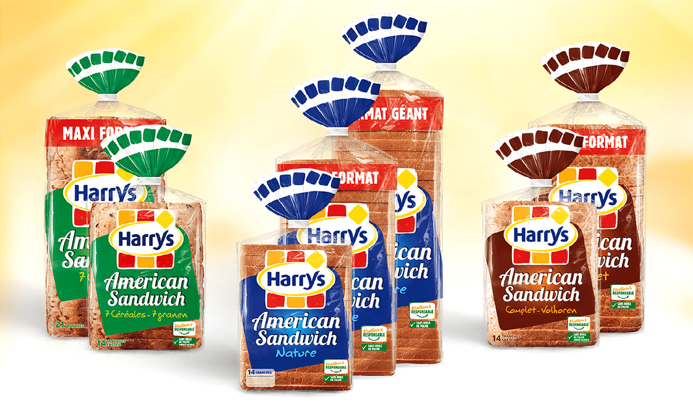 Packaging gamme Harrys pains de mie American Sandwich