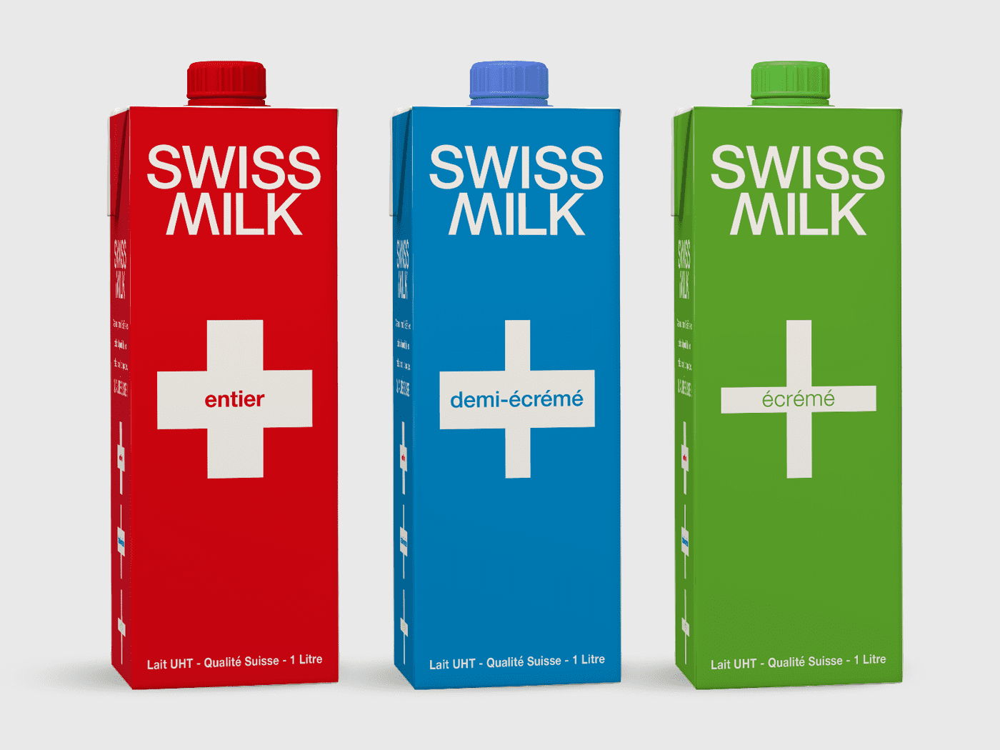 création graphique du packaging pour le lait Swiss Milk