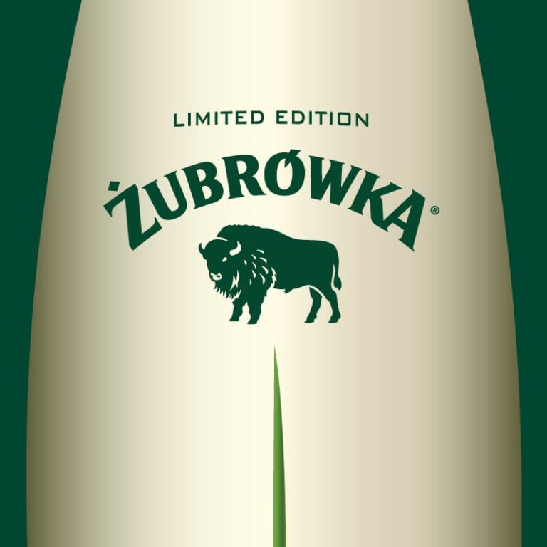 Logo Zubrowka au dos du packaging.