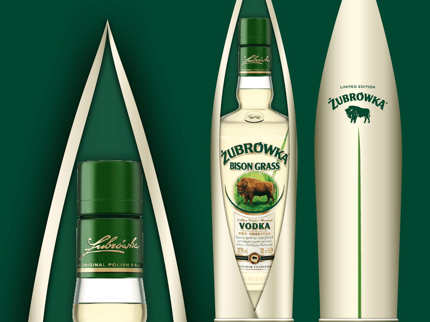 Packaging édition limitée de la vodka Zubrowka.